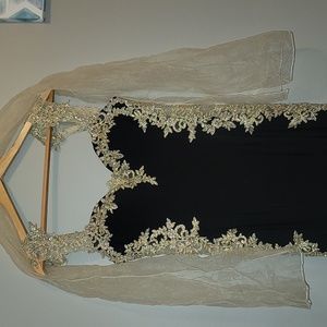 Long black and gold dress